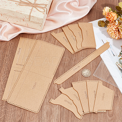 13Pcs 13 Style Acrylic Template for Money Clip Wallet Making DIY-WH0308-528-1