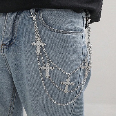 Iron 3 Layer Tassel Trousers Chains WG053FD-04-1