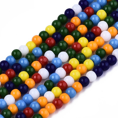 Opaque Glass Beads Strands GLAA-T006-10C-1