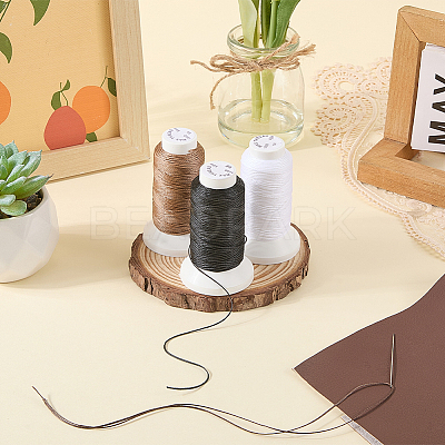 3 Rolls 3 3 Colors Flat Waxed Polyester Cord OCOR-CL0001-12B-1