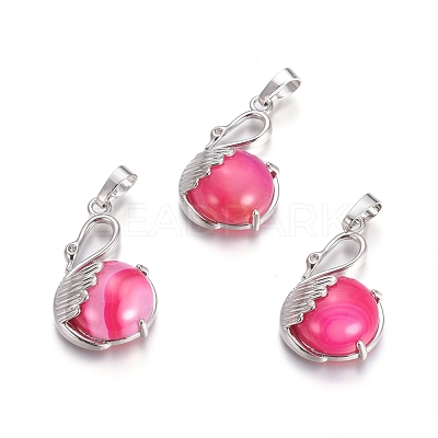 Natural Agate Pendants G-L512-N15-1