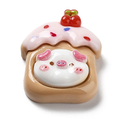 Pig Theme Opaque Resin Decoden Cabochons RESI-I057-A05-1