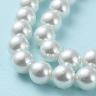 Baking Paint Pearlized Glass Pearl Round Bead Strands X-HY-Q003-12mm-01-1