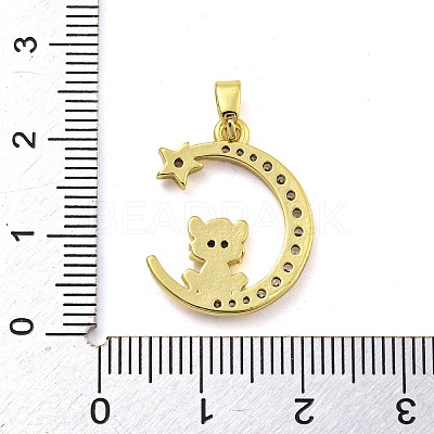 Brass Micro Pave Clear Cubic Zirconia Pendants FIND-Z044-03K-1