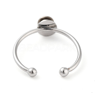 Brass Open Cuff Ring Components KK-Q799-01P-01-1