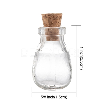 Oval Glass Bottle for Bead Containers AJEW-R045-09-1
