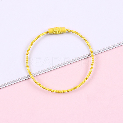 Spray Painted Steel Wire Cable Keychains MAK-CJC0001-03A-1