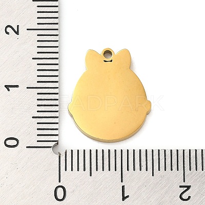 Ion Plating(IP) 304 Stainless Steel Enamel Pendants STAS-Q301-14G-1