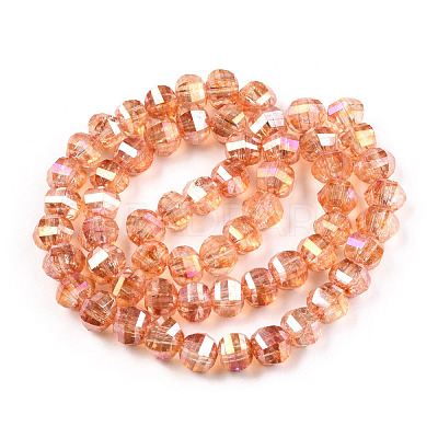 Transparent Electroplate Glass Beads Strands EGLA-N006-078H-1