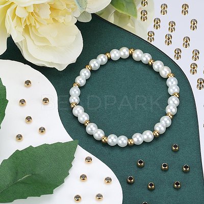 200Pcs PVD Vacuum Plating 304 Stainless Steel Spacer Beads STAS-SC0006-89A-1