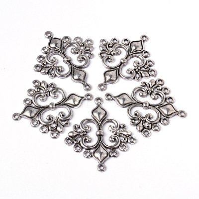 Antique Silver Tibetan Style Rhombus Chandelier Component Links for Dangle Earring Making X-EA9734Y-NF-1