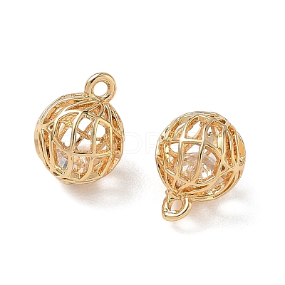 Brass Micro Pave Clear Cubic Zirconia Pendants KK-D261-01G-12-1