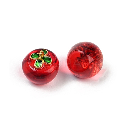 Transparent Glass Apple Pendants DGLA-E004-16C-1