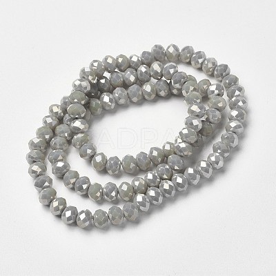 Electroplate Opaque Glass Beads Strands EGLA-A034-P8mm-T10-1