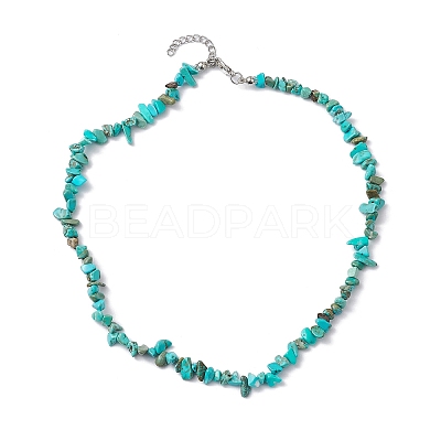 Natural Howlite Chip Beaded Necklace NJEW-JN04615-07-1