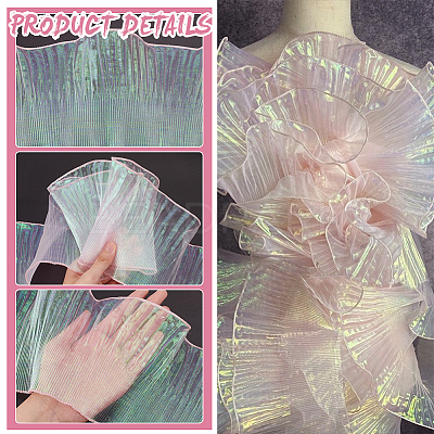 6 Yards Laser Polyester Pleated Lace Trim OCOR-BC0006-11D-1