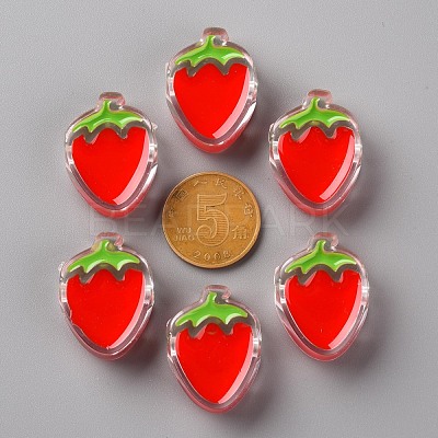 Transparent Enamel Acrylic Beads X-TACR-S155-003F-1