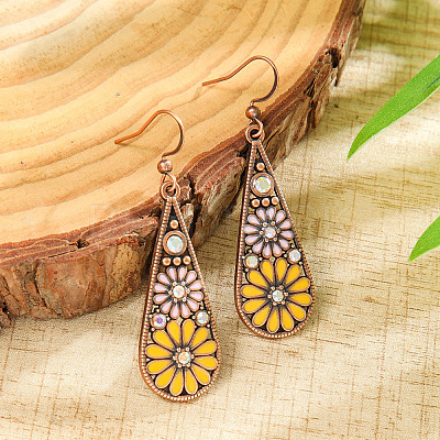 Bohemian Alloy Enamel Dangle Earrings FS-WG2DAA9-03-1
