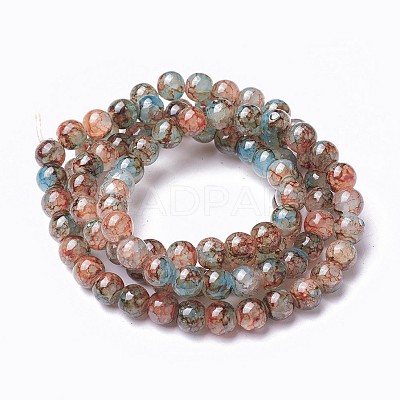 Spray Painted Glass Beads Strands GLAA-A038-C-76-1