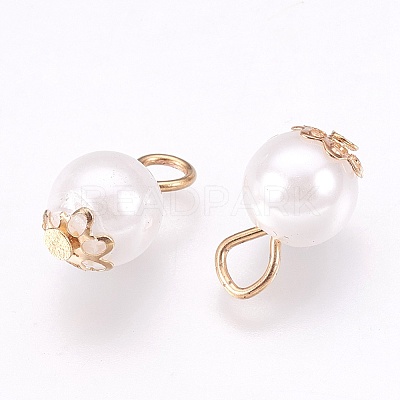 Imitation Pearl Charms X-IFIN-K038-03LG-1