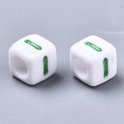 Opaque White Acrylic Beads SACR-R252-02I-1