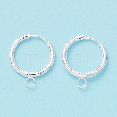 201 Stainless Steel Huggie Hoop Earring Findings STAS-P283-01S-S-1