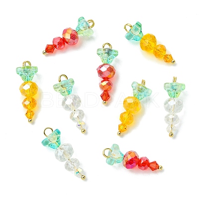 30Pcs 3 Styles Glass Pendants PALLOY-CJ00094-1