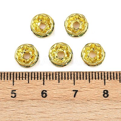Brass Rhinestone Spacer Beads RB-A014-Z8mm-07G-1