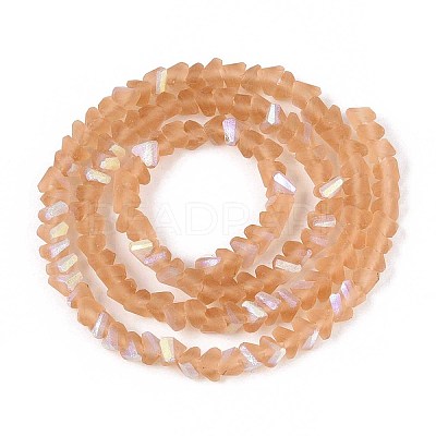 Frosted Transparent Glass Beads Strands GLAA-N054-4mm-04-1