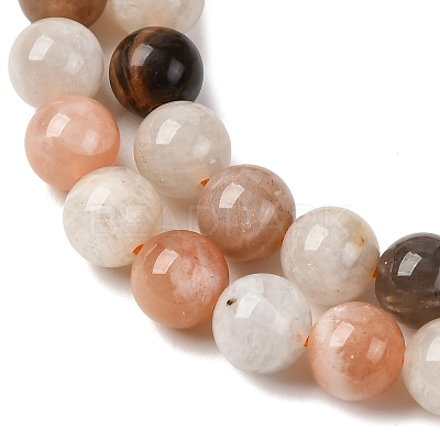 Natural Multi-Moonstone Beads Strands G-O030-6mm-10-1