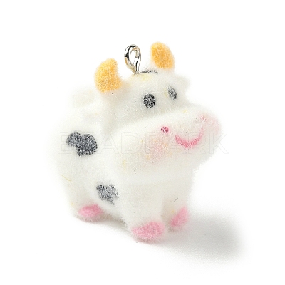 Flocky Opaque Resin Pendants FIND-A058-02B-1