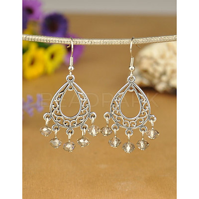 Tibetan Style Chandelier Earrings EJEW-JE00535-1
