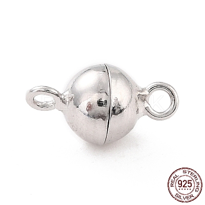 Anti-Tarnish Rhodium Plated 925 Sterling Silver Magnetic Clasps STER-A001-02B-P-1