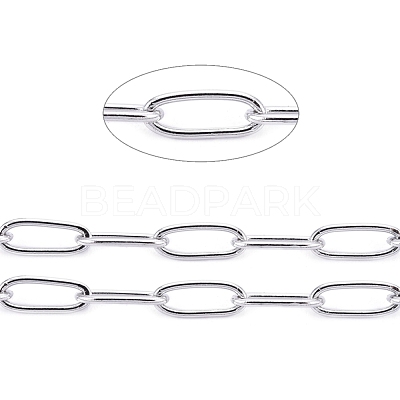 Non-Tarnish 3.28 Feet 304 Stainless Steel Paperclip Chains X-CHS-F010-01B-P-01-1