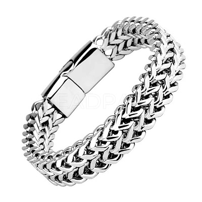 Punk Style 304 Stainless Steel Curb Chain Bracelets for Men WGFAED6-01-1