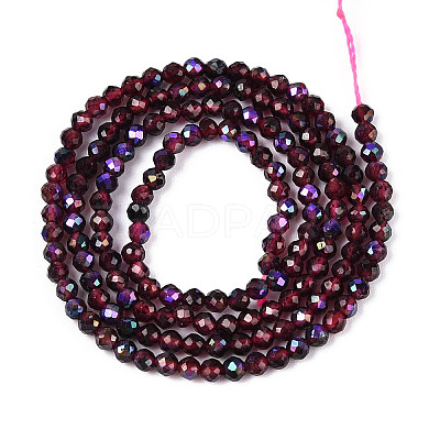 AB Color Plated Natural Garnet Beads Strands G-T144-A07-01-1