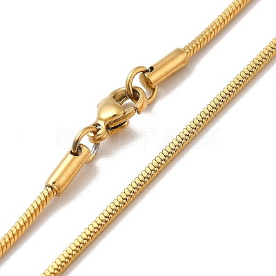 Ion Plating(IP) 304 Stainless Steel Square Snake Chain Necklaces STAS-A066-07-03G-1