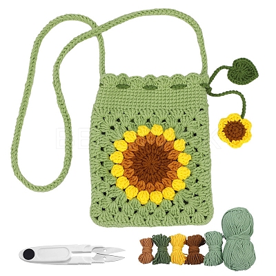 DIY Sunflower Bag Knitting Kits for Beginners PW-WG81206-01-1