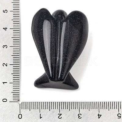 Synthetic Blue Goldstone Angel Figurine DJEW-N006-01A-38-1