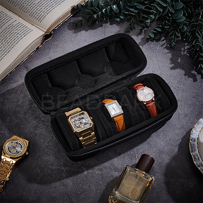 3-Slot Oxford Cloth Watch Roll Travel Cases AJEW-WH0348-719-1