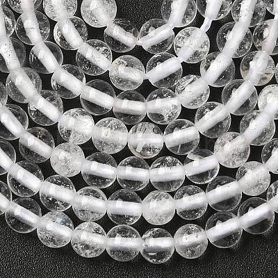 Natural Quartz Crystal Round Beads Strands G-J303-01-4mm-1