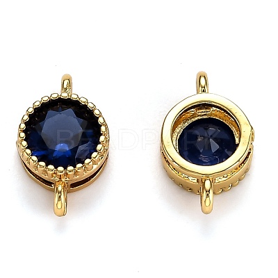Real 18K Gold Plated Brass Micro Pave Cubic Zirconia Links Connectors ZIRC-L100-010G-1