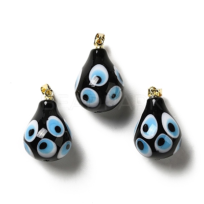 Handmade Evil Eye Lampwork Pendants LAMP-F026-04A-1