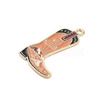 Western Cowboy Theme Alloy Enamel Pendants FIND-V001-04G-02-1