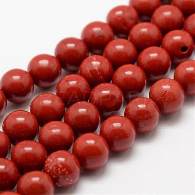 Natural Red Jasper Beads Strands G-E375-8mm-02-1