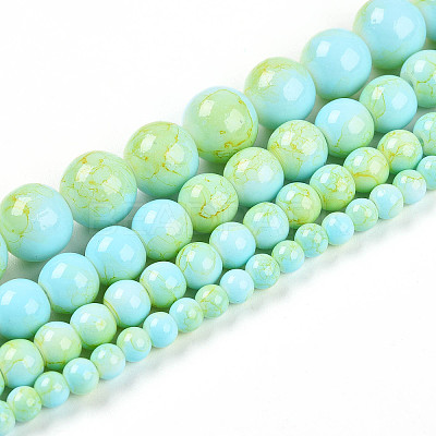 Baking Paint Glass Beads Strands DGLA-N003-6mm-C04-1