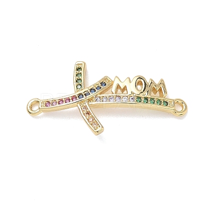 Mother's Day Brass Micro Pave Cubic Zirconia Links LS-KK-T084-03A-G-1