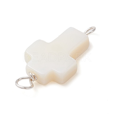 Natural Freshwater Shell Connector Charms PALLOY-JF02441-02-1
