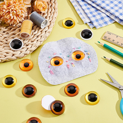 20Pcs 5 Colors Glass Craft Eyes Cabochons DOLL-PH0001-51-1