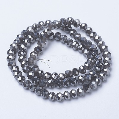 Electroplate Glass Beads Strands EGLA-A034-J8mm-Y01-1